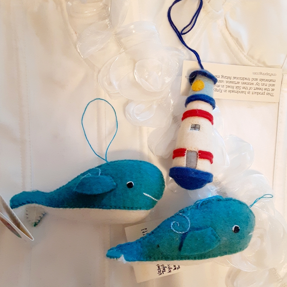 Whales & Lighthouse Ornaments